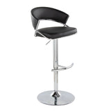 Jie - Contemporary Adjustable Barstool With Swivel & Rounded T Footrest (Set of 2) - Furniture Home Direct