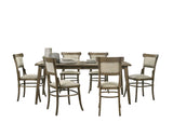 Bistro - Dining Table With Off White Fabric Dining Chairs - Furniture Home Direct