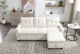Reversible Sectional Storage Sleeper Sofa Bed, L-Shape 2 Seat Sectional Chaise With Storage, Skin-Feeling Velvet Fabric - Furniture Home Direct