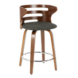 Cosini - Mid Century Modern Fixed Height Counter Stool With Footrest With Swivel (Set of 2) - Furniture Home Direct