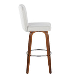 Henry - Contemporary Fixed Height Barstool With Swivel With Round Footrest (Set of 2) - Furniture Home Direct