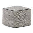 Brynn - Square Pouf - Patterned Black / Natural - Furniture Home Direct