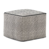 Brynn - Square Pouf - Patterned Black / Natural - Furniture Home Direct