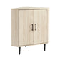 Contemporary 2 Door Mixed-Material Corner Accent Cabinet - Furniture Home Direct