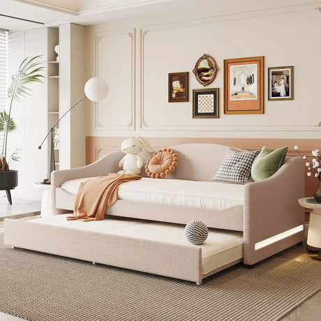Design Upholstered Daybed With Light And Trundle - Furniture Home Direct