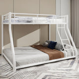 Bunk Bed Frame With Ladder And Guardrail, Heavy Duty Noise Free Design Metal Construction - Furniture Home Direct