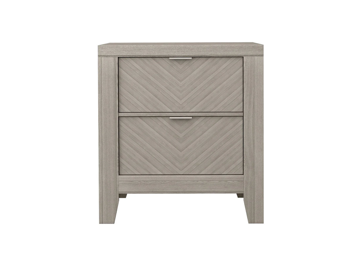 2 Drawer Nightstand - Light Gray - Furniture Home Direct