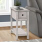 Accent End Table, 2 Tier, Narrow, Lamp, Storage Drawer, Charming Design - Furniture Home Direct