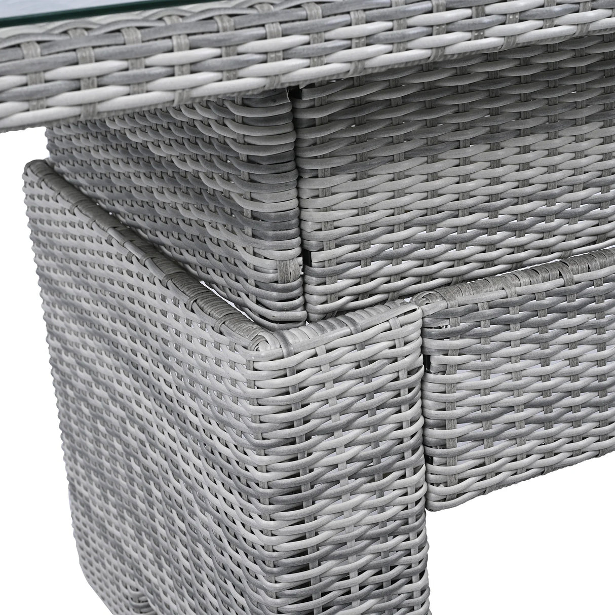 6 Piece Patio Set With An Adjustable Table, Recliners With Extendable Side Tables, And 2 Ottomans - Gray - Furniture Home Direct