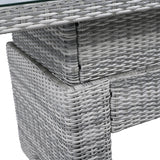6 Piece Patio Set With An Adjustable Table, Recliners With Extendable Side Tables, And 2 Ottomans - Gray - Furniture Home Direct