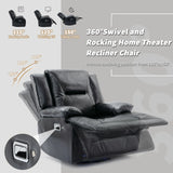 2 Seater Home Theater Recliner Manual Recliner Chair With A LED Light Strip Two Cup Holders And A Storage Box For Living Room - Furniture Home Direct