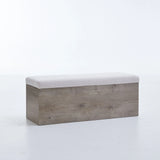Shelton - Upholstered Flip Top Storage Bench - Ivory / Light Gray / Camel Oak - Furniture Home Direct