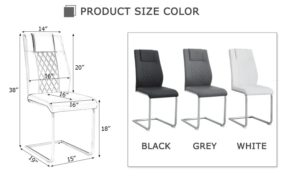 Dining Chairs Modern Faux Leather With Chrome Legs Gray - Furniture Home Direct