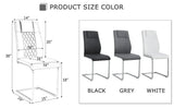 Dining Chairs Modern Faux Leather With Chrome Legs Gray - Furniture Home Direct