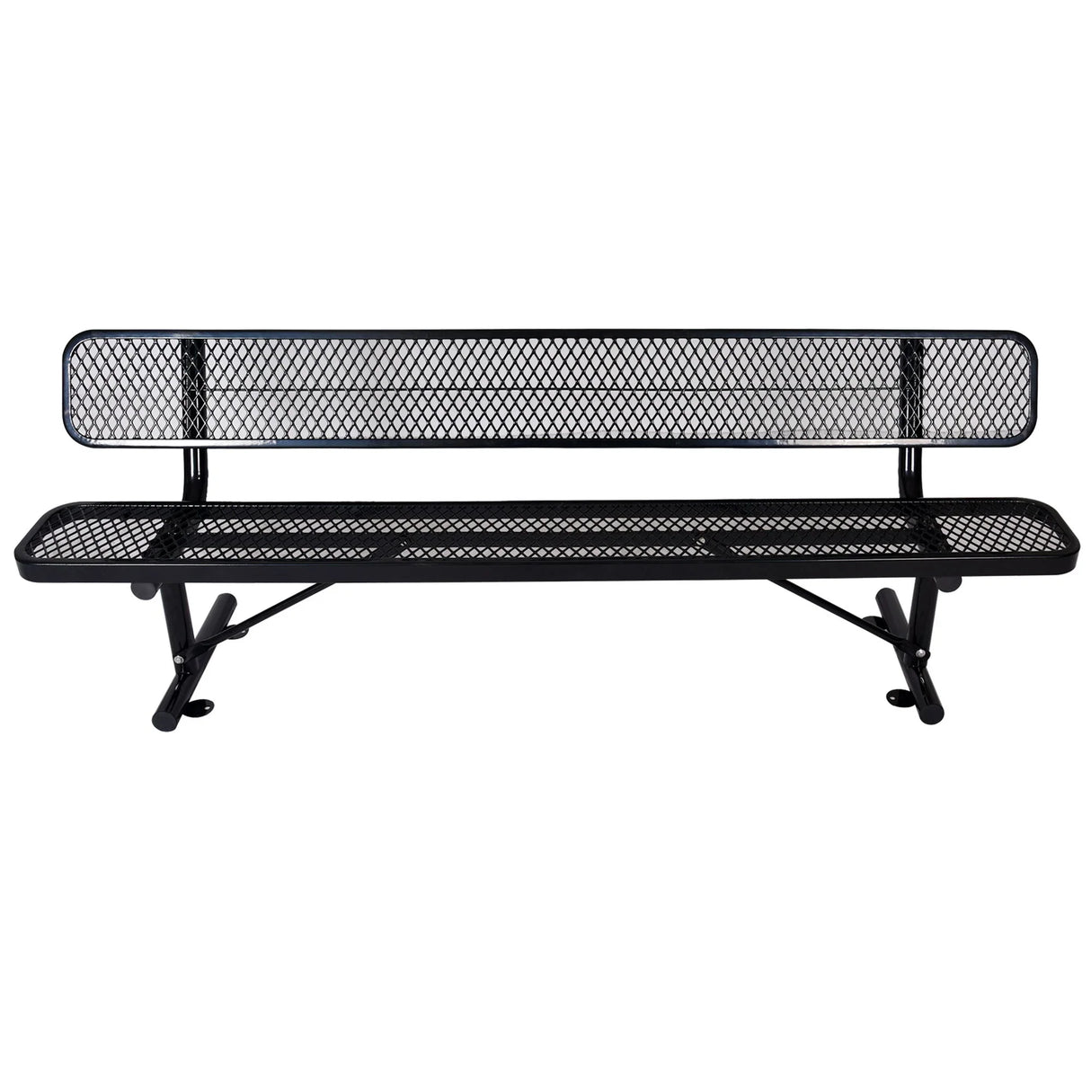 6' Outdoor Steel Bench With Backrest - Furniture Home Direct