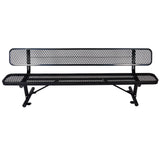 6' Outdoor Steel Bench With Backrest - Furniture Home Direct