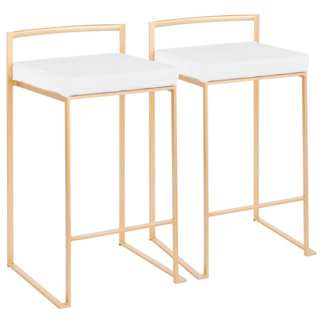 Fuji - Contemporary / Glam Design Counter Stool (Set of 2) - Furniture Home Direct