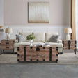 Trunk Table And Side Table With Large Storage Dress Up Your Liviing Room (Set of 3) - Antique Gray - Furniture Home Direct