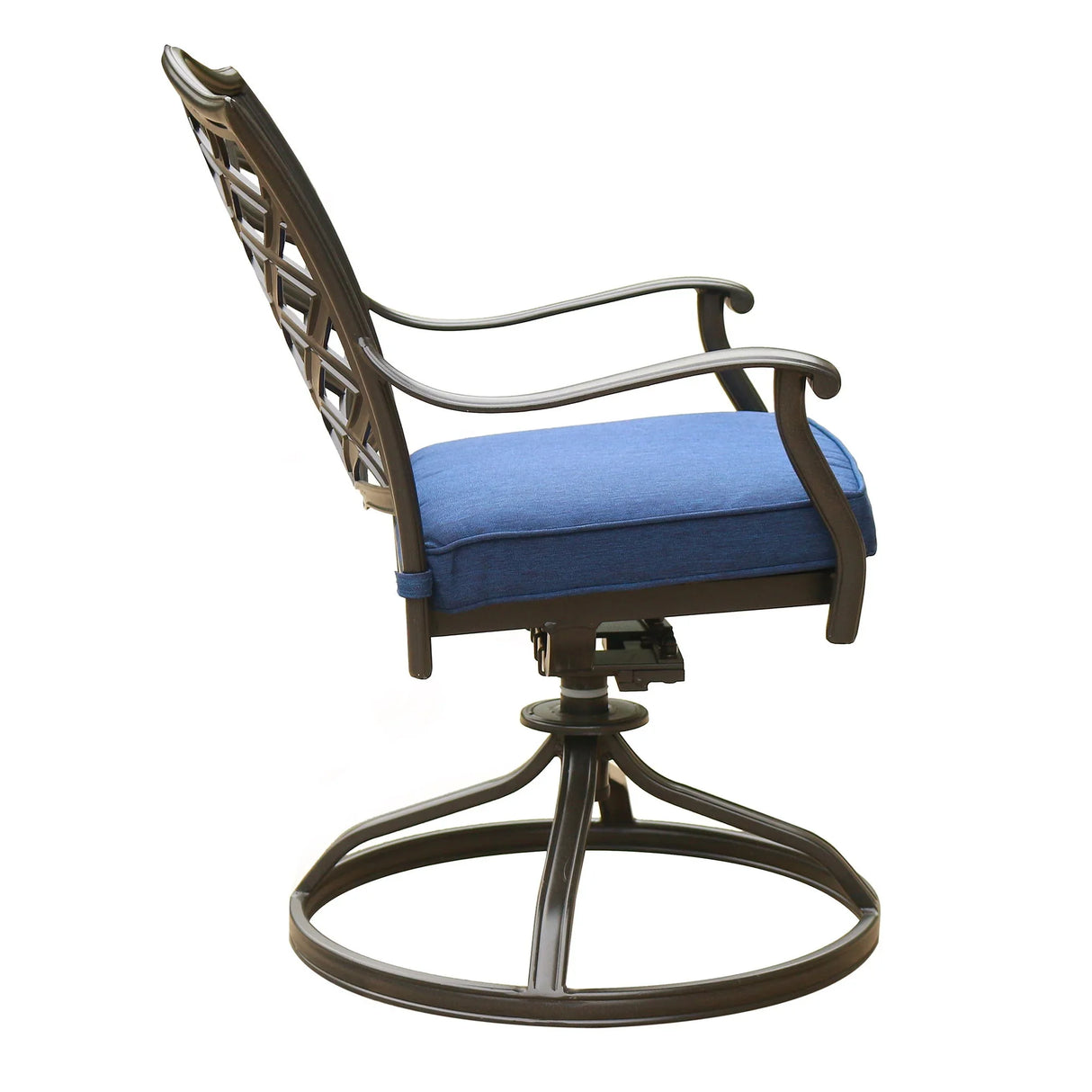 Outdoor Patio Aluminum Swivel Rocker Dining Chair With Cushion (Set of 2) - Furniture Home Direct