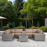 Modern Patio Rattan Sectional Set With Cushions - Furniture Home Direct