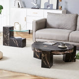 Detachable Double-Decker Black Patterned Coffee Table - Furniture Home Direct