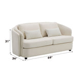 Mariko - Linen Loveseat With 2 Toss Pillows - Beige - Furniture Home Direct