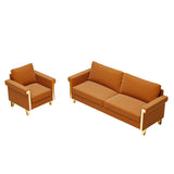 2 Piece living Room Set with Sofa and Chair, Orange Velvet - Furniture Home Direct