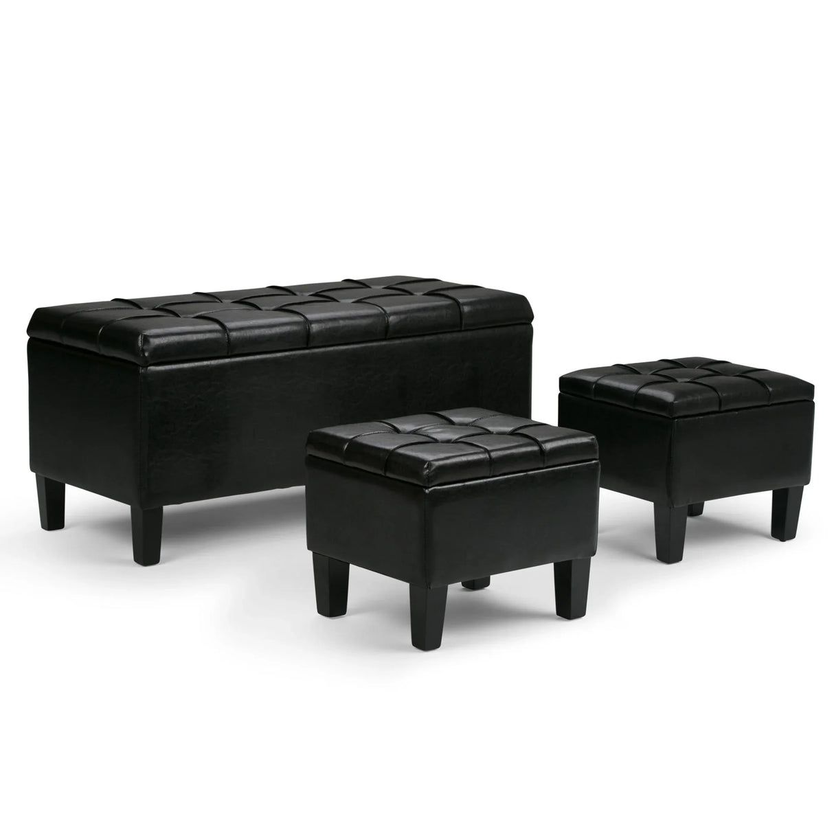 Dover - 3 Piece Storage Ottoman Contemporary Design - Furniture Home Direct