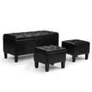 Dover - 3 Piece Storage Ottoman Contemporary Design - Furniture Home Direct