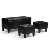 Dover - 3 Piece Storage Ottoman Contemporary Design - Furniture Home Direct