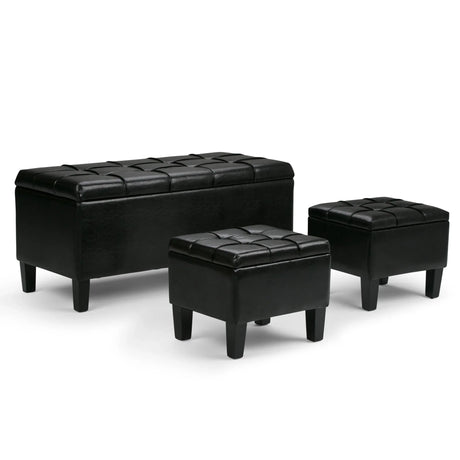 Dover - 3 Piece Storage Ottoman Contemporary Design - Furniture Home Direct