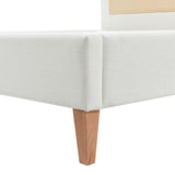 Haley - Upholstered Cane Back Platform Bed - Furniture Home Direct