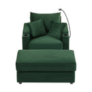 Single Sofa Couch With Storage Space, Movable Ottoman, USB Ports, Cup Holders, Phone Holder - Furniture Home Direct