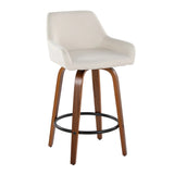 Daniella - Contemporary Fixed Height Counter Stool With Swivel With Round Footrest (Set of 2) - Furniture Home Direct