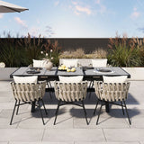 Outdoor 7 Piece DIning Set - Beige - Furniture Home Direct