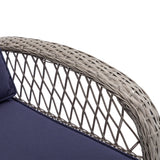 3 Piece Conversation Set With Glass Coffee Table - Navy Blue - Furniture Home Direct