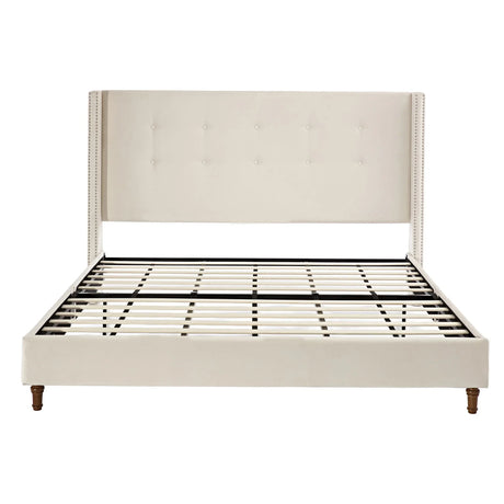 Peyton - Upholstered Bed With 54" High Headboard, Traditional Hand Buttoned Tufting - Furniture Home Direct