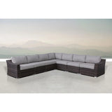 Contemporary Outdoor Rattan Wicker Sectional Seating Group With Cushions - Furniture Home Direct