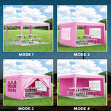 10'X10' Folding Canopy With 4 Removable Sidewalls Outdoor Event Shelter UPF 50+ Gazebo Portable Tents For Parties Beach Camping Wedding Ez Pop Up Canopy 4 Pieces Weight Bag + Carry Bag - Furniture Home Direct