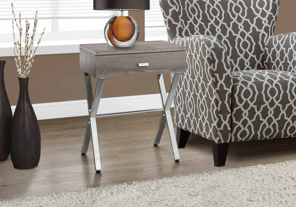 Accent Side X Table, Storage Drawer, Contemporary & Modern - Furniture Home Direct