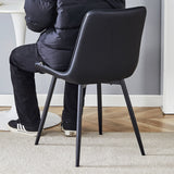 Dining Chairs With PU Leather Upholstery Metal Legs Black - Furniture Home Direct