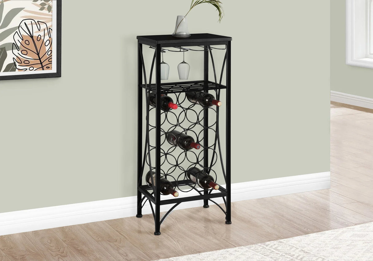 Home Bar, Wine Rack, Transitional - Black - Furniture Home Direct