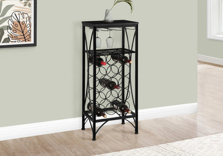 Home Bar, Wine Rack, Transitional - Black - Furniture Home Direct