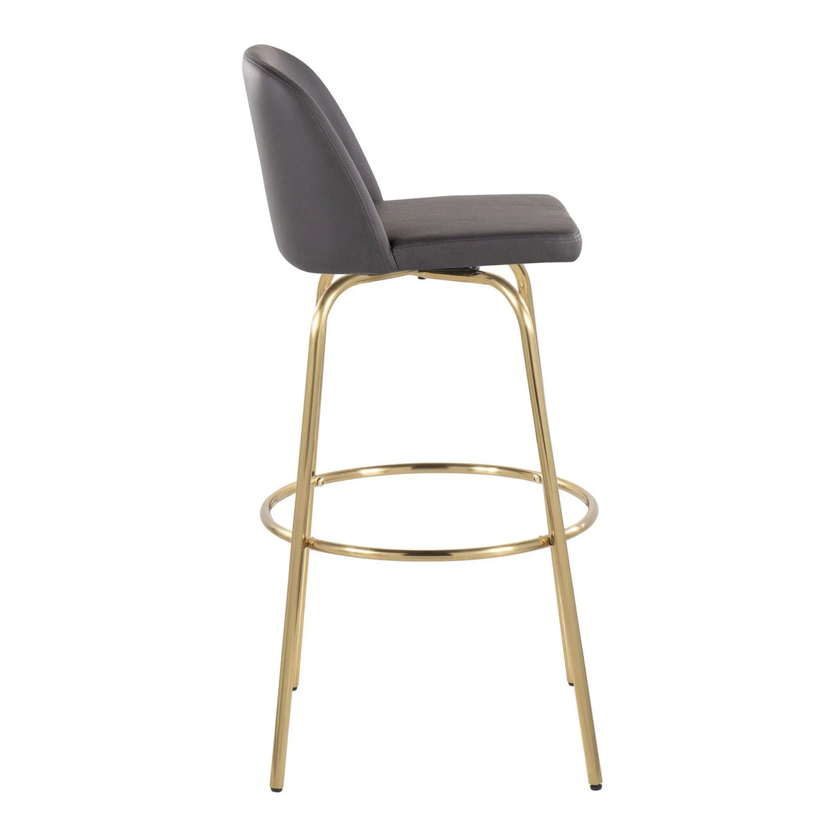 Toriano - Contemporary Fixed Height Barstool With Swivel And Round Footrest (Set of 2) - Furniture Home Direct