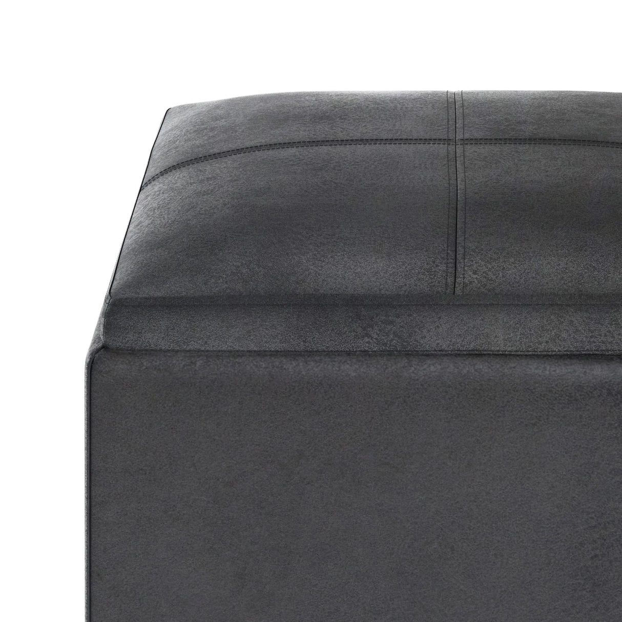 Rockwood - Upholstered Cube Storage Ottoman With Tray - Furniture Home Direct