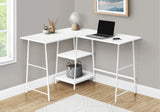 Computer Desk, Home Office, Corner, Storage Shelves, L Shape, Work, Laptop, Contemporary, Modern - White Base - Furniture Home Direct