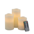 LED Candles With Remote Timer (Set of 3) - Ivory - Furniture Home Direct