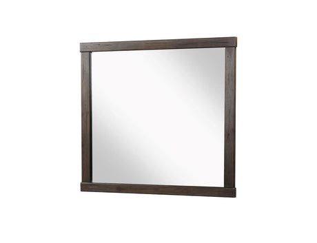 Square Mirror With Knotty - Brown - Furniture Home Direct