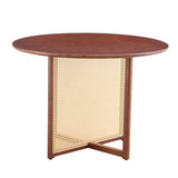 Dining Table Round Solid Wood Modern Rustic Style Walnut - Furniture Home Direct