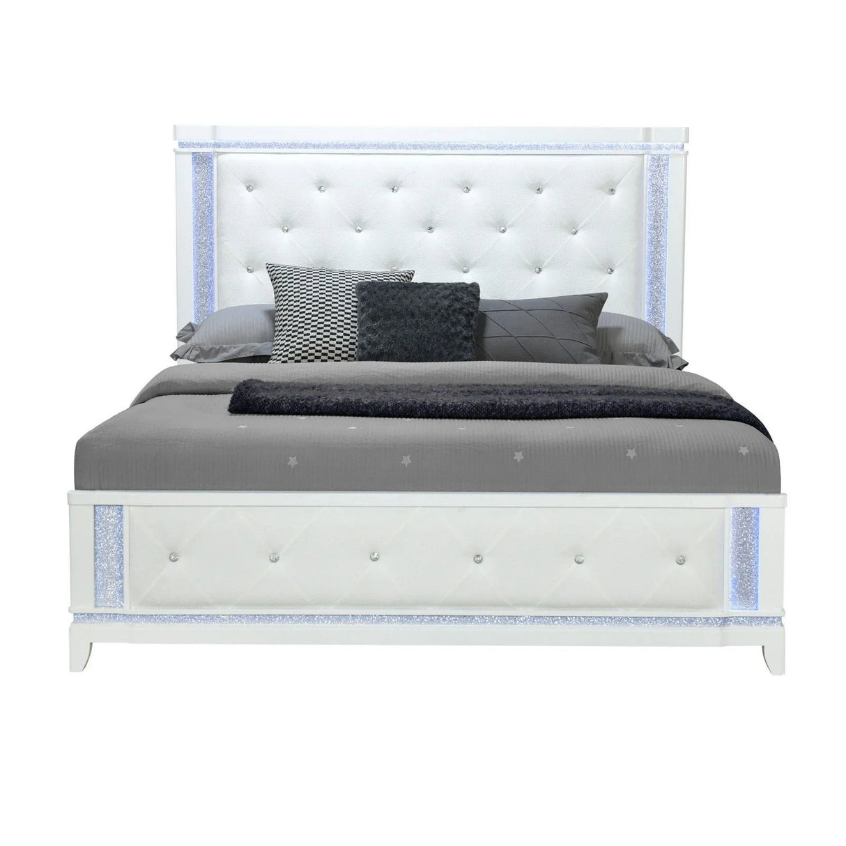 Adalid - Contemporary Bed With LED Lights - Furniture Home Direct